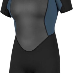 2026 O'Neill Dames Reactor-2 2mm Rug Ritssluiting Shorty Wetsuit 5043B - Black/Copen Blue