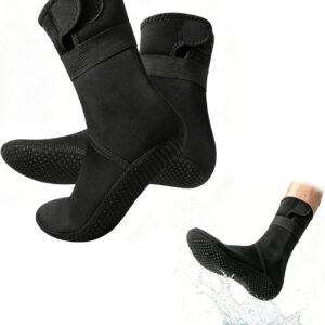 3 mm Neopreen Duiksokken met Klittenbandsluiting - Antislip Watersokken voor Snorkelen, Surfen en Kajakken - Thermische Wetsuit Sokken Zwart XXL 44-45 voor Comfort en Bescherming