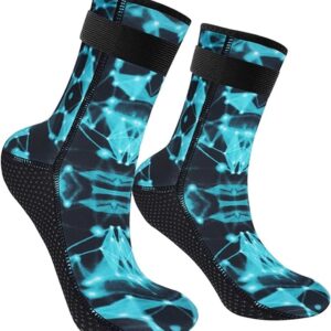 3 mm neopreen sokken, wetsuit sokken duiksokken, anti-slip zwemsokken, vinsokken voor dames en heren, thermische watersokken voor snorkelen, surfen, zeilen, snorkelen kajakken,XL[44-45]