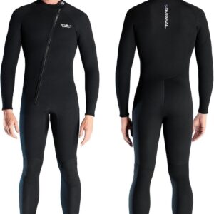 3 mm, volledig wetsuit voor heren en dames, nat pak, neopreen, duikpak met lange mouwen, ritssluiting aan de voorkant, voor duiken, snorkelen, surfen