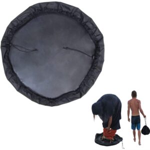 90cm - Duurzame verschoningsmat voor wetsuits - Waterdichte droogtas voor surfpakken - Opbergtas voor strandkleding - Groot formaat - Waterdicht, sneldrogend - Zwart