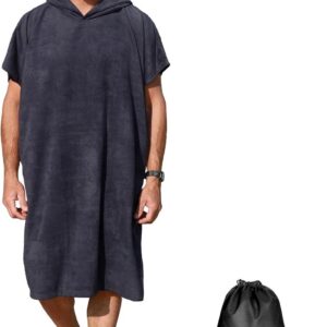 Absorberende Badponcho met Capuchon voor Volwassenen - Ideaal voor Surfen en Zwemmen