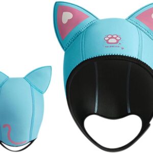 Allecto Premium - Wetsuit Hood Met Leuke Kat Oren en 3mm Neopreen - Duikkap met Kinriem voor Snorkelen en Zwemmen - Ideale Zwemhoed voor Water Sport