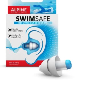 Alpine SwimSafe - Zwem oordoppen - Waterdicht - Voorkomt oorpijn - Oordopjes geschikt voor Douchen - Herbruikbaar - Blauw - SNR 10 dB - 1 paar