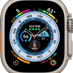 Apple Watch Ultra - 4G/LTE- 49mm - Titanium kast - Geel Ocean bandje