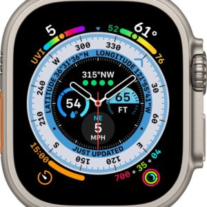Apple Watch Ultra - 4G/LTE - 49mm - Titanium kast - Wit Ocean bandje