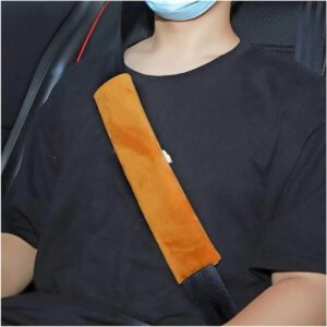 Autogordelkussen - Gordelbeschermer Schouder - Comfortabel Rijden - Zachte Pluche Stof - 31 cm - Bruin