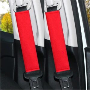 Autogordelkussen - Schouderhoes Gordel - Comfortabel Rijden - Zachte Waterdichte Stof - 2 stuks - Rood