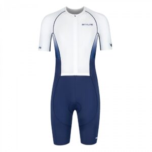 BTTLNS trisuit - triathlon pak - PRO Aero trisuit - trisuit korte mouw heren - langeafstand triathlon - Nemean 1.0 - blauw-wit - XL