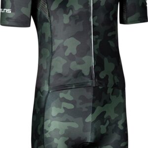 BTTLNS trisuit - triathlon pak - trisuit korte mouw heren - Typhon 2.0 CAMOU - groen - L