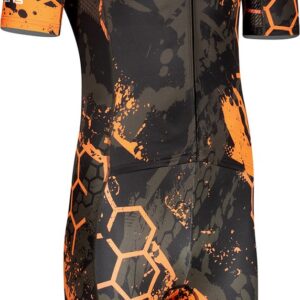 BTTLNS trisuit - triathlon pak - trisuit korte mouw heren - Typhon 2.0 HEXA - groen-oranje - XL