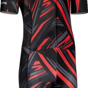 BTTLNS trisuit - triathlon pak - trisuit korte mouw heren - Typhon 2.0 OBLIQUE - zwart-rood - S