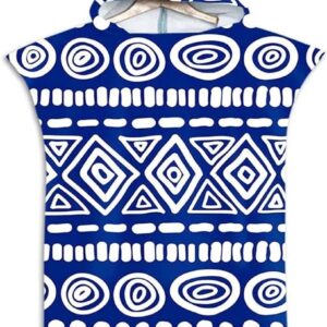 Badjas met Capuchon - Omslagdoek Poncho - Omkleden Strand - Sneldrogend Microvezel - 80 x 145 cm - Gedrukt