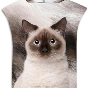 Badjas met capuchon - Poncho handdoek - Omkleden op locatie - Snelle droogtijd - 75x110cm - Bruine Siamese kat