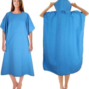Badponcho Voor Dames En Heren, 110x74cm, Badponcho Handdoek, Gemaakt Van Microvezel, Ook Als Aankleedhulpje Op Het Strand