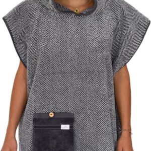 Badponcho - Zwemponcho Handdoek - Na Zwemmen Sport - Zacht Katoen - 90 cm Lengte - Grijs