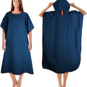 Badponcho voor Dames en Heren, 110x75cm, Microfiber Handdoek, Ideaal als Veranderdoek op het Strand en voor Zwemmen