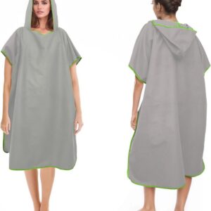 Badponcho voor dames en heren - Microvezel Surf Poncho in Donkergrijs