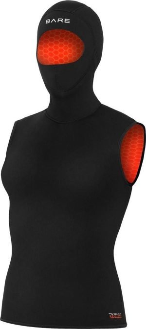 Bare 5/3mm Ultrawarmth Hooded Vest Black Women 08 - Wetsuitvest - Dames - Zwart
