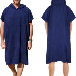 Beach Surf poncho met zak, waterabsorberend neopreenpak, luiertafel, hoodie, handdoek, poncho, badjas om te surfen, zwemmen, baden voor volwassenen, mannen, vrouwen, zanddicht