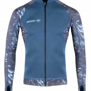 Beuchat Atoll Rash Guard Met Lange Mouwen En Volledige Ritssluiting Blauw L Man
