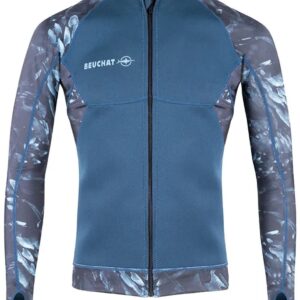 Beuchat Atoll Rash Guard Met Lange Mouwen En Volledige Ritssluiting Blauw S Man