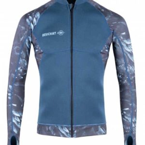 Beuchat Atoll Rash Guard Met Lange Mouwen En Volledige Ritssluiting Blauw XL Man
