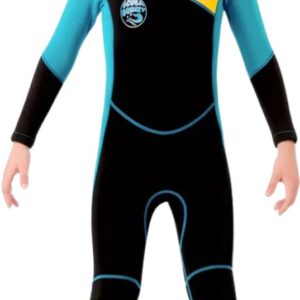 Bovista Wetsuit Kinderen - Swimsuit - Shorty - Surfpak - Duikpak - Lange Mouw - Zwemsuit - Blauw - 7y