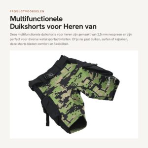 Dailygoods- Duikshorts 2,5 mm Neopreen - Multifunctionele Short - Scuba Shorts - Surfshorts - Watersport Shorts - Opbergvak met Grote Capaciteit - Wetsuit Shorts