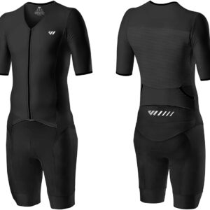 Dailygoods- Triatlonpak Korte Mouwen - Ademend - Hoog Draagcomfort - Geschikt voor Races - Verstelbare Pasvorm - Aangepast voor Heren - Triatlonkleding