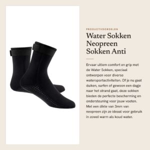 Dailygoods- Watersokken 3mm Neopreen - Antislip - Wetsuit Sokken - Zwart - Maten XS t/m XXL - Ideaal voor Strand en Duiken - Duiksokken
