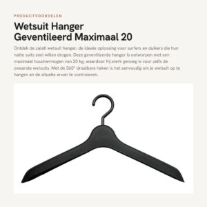 Dailygoods- Wetsuit Hanger - Geventileerde Hanger - 360° Draaibare Haken - Lichtgewicht - Duurzaam - Max. Belasting 20 kg - Wetsuit Ophanghaak