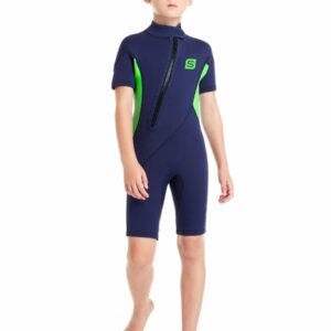 Dailygoods- Wetsuit Kinderen 2 mm - Thermo Badpak - Ultra Stretch - Shorty Wetsuit - Veilig Materiaal - Warmte Bescherming - Zwempak