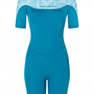 Dames Shorty Wetsuit 2mm Blauw Maat 36