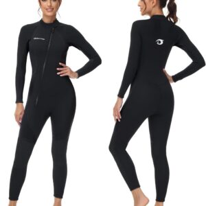Dames Wetsuit 3/2mm Neopreen Volledig Duikpak met Voordelige Rits - Surfen en Snorkelen