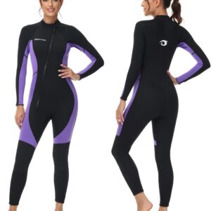 Dames Wetsuit 3/2mm Volledig Duikpak met Voorrits - Thermisch Neopreen voor Surfen en Snorkelen
