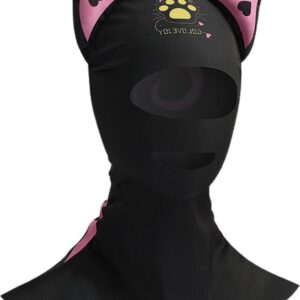 Duikkap Kattenoren - Wetsuit Kap Dieren - Water Sporten - Cartoon Ontwerp - 19 x 15.9 cm - Zwart