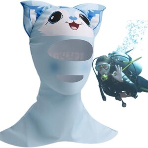 Duikkap Kattenoren - Wetsuit Kap - Wateractiviteiten - Leuk Oorontwerp - 38.5 cm Lengte - Blauw