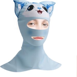 Duikkap met Kattenoren - Wetsuit kap Zwemkap - Bescherming Onderwater - Cartoon Kawaii Design - 19 x 15.9 cm - Blauw