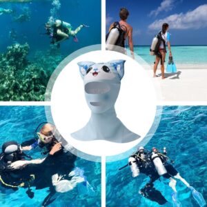Duikmuts Kattenoor - Wetsuit Hood - Watersport Bescherming - Charmant Cartoon Design - 38.5 cm Lengte - Blauw