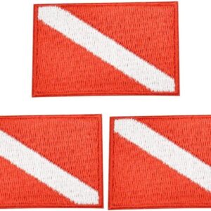 Duikvlag Patches - Geborduurde badges - Kleding decoreren - Strijkvast en naaibaar - 3 stuks - Rood