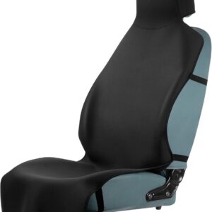 Extended Waterproof Auto Stoelhoezen Voorzijde met 3 Bevestigingsriemen - Premium Universele Wasbare Neopreen Antislip Achtervleugel Vlekbestendige Auto Stoelhoes Beschermhoes voor SUV Hond Kind (Zwart)