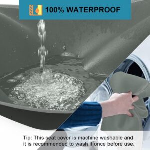 Extended Waterproof Car Seat Covers Front met 3 Buckle Belts - Premium Universele Wasbare Neopreen Anti-Slip Achterkant Vlekbestendig Autostoelhoes voor SUV Hond Kind (Grijs-Groen)