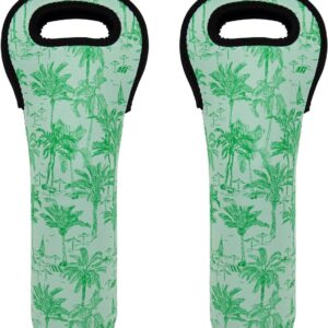Flessen Tassen - Fles Beschermers - Veilig Vervoer - Neopreen Materiaal - 2 Stuks 750ML - Groen