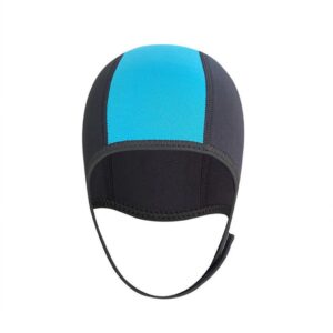 Geïsoleerde zwemmuts, neopreen duikmuts, thermisch wetsuit, muts met kinband Geschikt voor zwemmen en duiken, blauw.