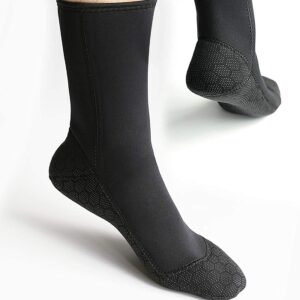 Gigicial Neopreen duiksokken - 3 mm warme surflaarzen - comfortabele pasvorm, effectieve bescherming tegen scherpe voorwerpen - per stuk verpakt - geschikt voor watersport, zwart