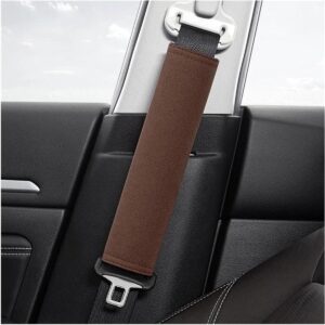 Gordelkussen Auto - Veiligheidsgordel Cover - Comfortabel Rijden - Verstelbare Klittenband - 24 cm Lengte - Bruin
