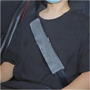 Gordelkussen Auto - Veiligheidsgordelhoes - Comfortabel Rijden - Zachte Pluche Stof - 31 cm - Grijs