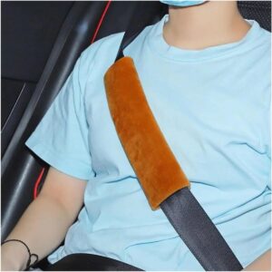 Gordelkussen Auto - Veiligheidshouder - Comfortabel Rijden - Zachte Vulling - 23 cm - Bruin