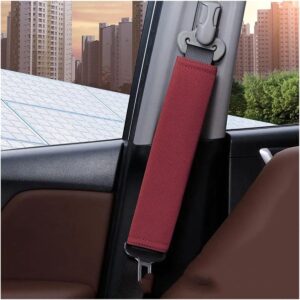 Gordelkussen Autoschouderkussen - Veiligheidshouder Comfort - Comfortabel Rijden - Waterdichte Stof - 33cm - Rood